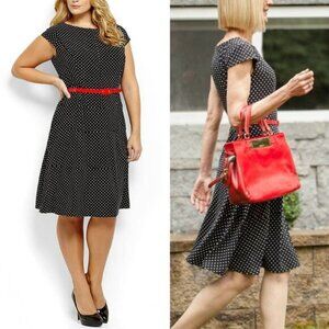 JOSEPH RIBKOFF Women's Cap Sleeve Polka Dot Dress Sz 14